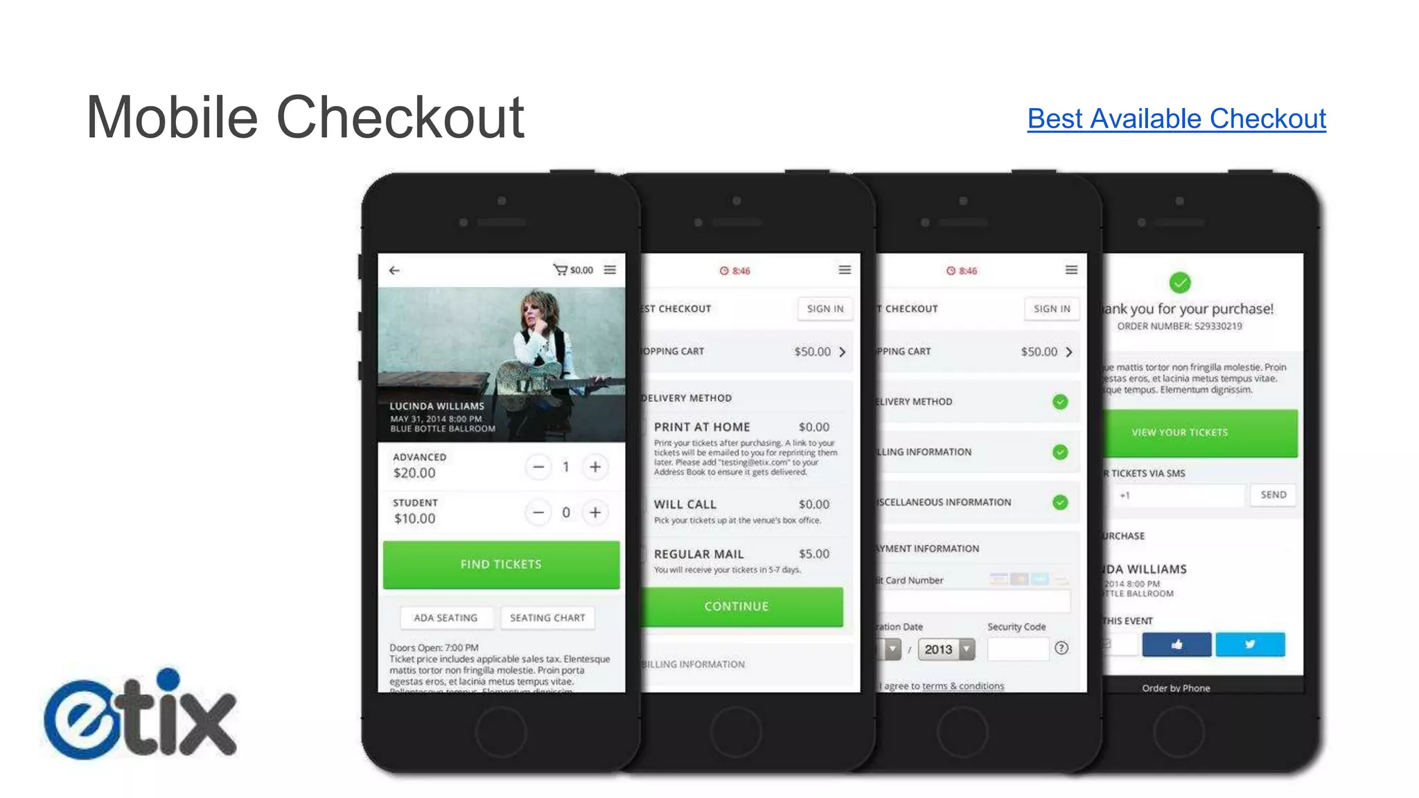 Mobile Checkout Best Available Checkout 
 