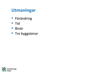 Utmaningar F?r?ndring Tid Bin?r Tre byggstenar 