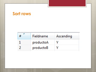 Sort rows
 