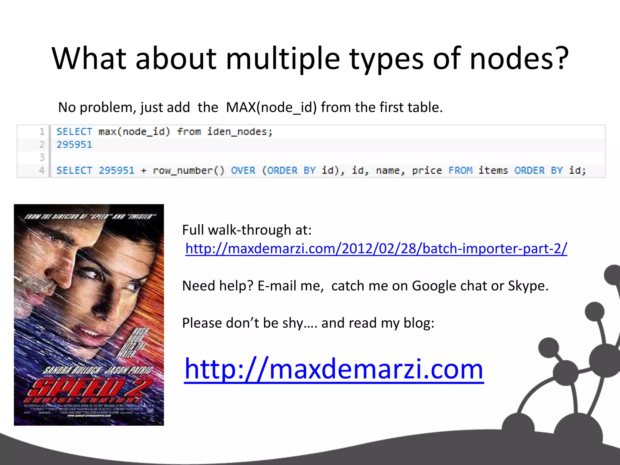 Thank you!
 http://maxdemarzi.com
 