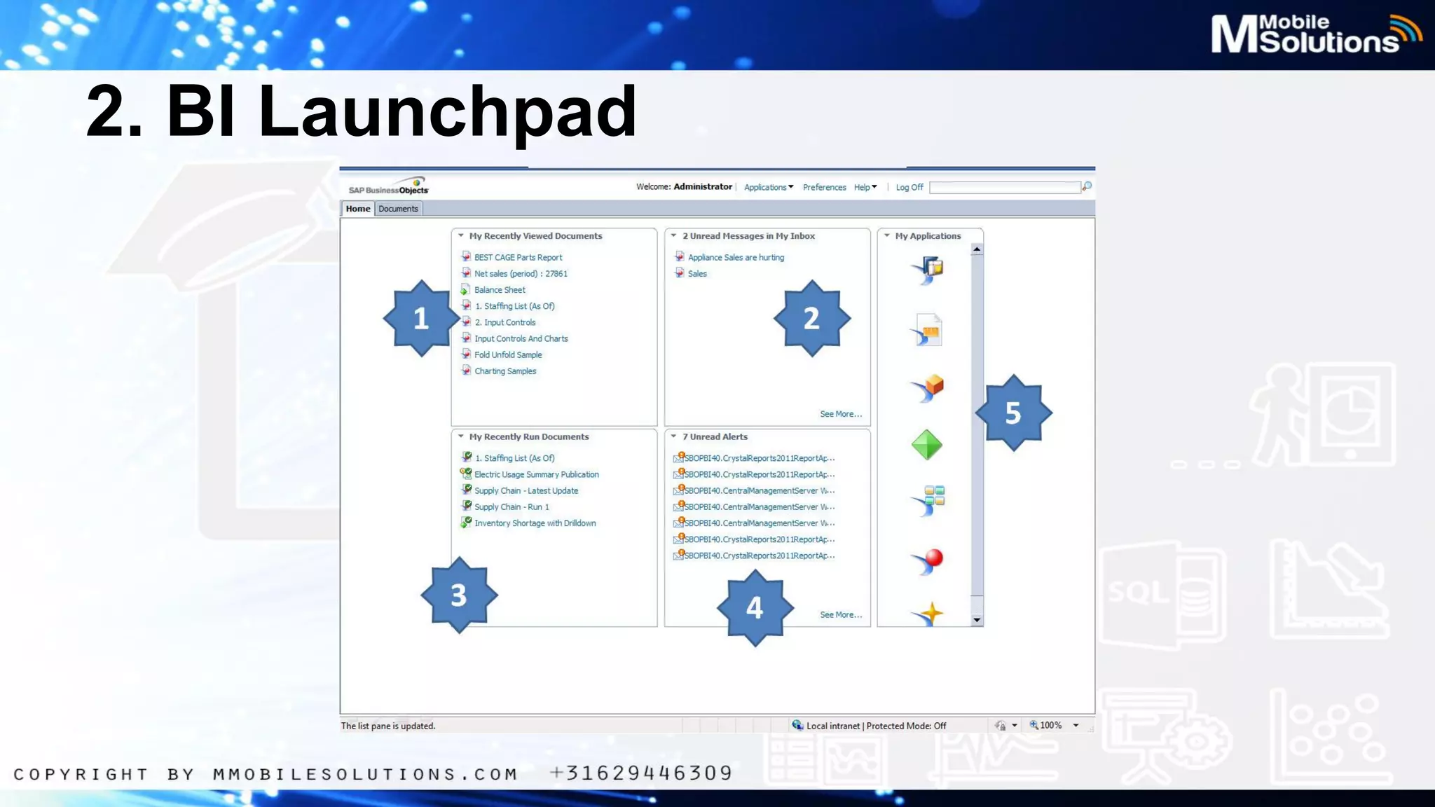 2. BI Launchpad

 