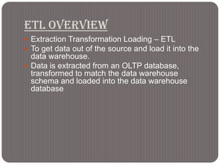 Etl process in data warehouse | PPTX