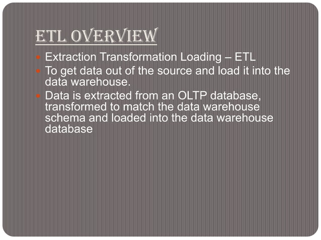Etl process in data warehouse | PPTX