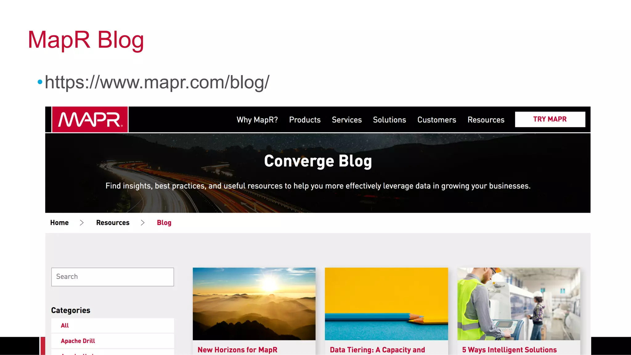 © 2017 MapR Technologies MapR Blog • https://www.mapr.com/blog/ 