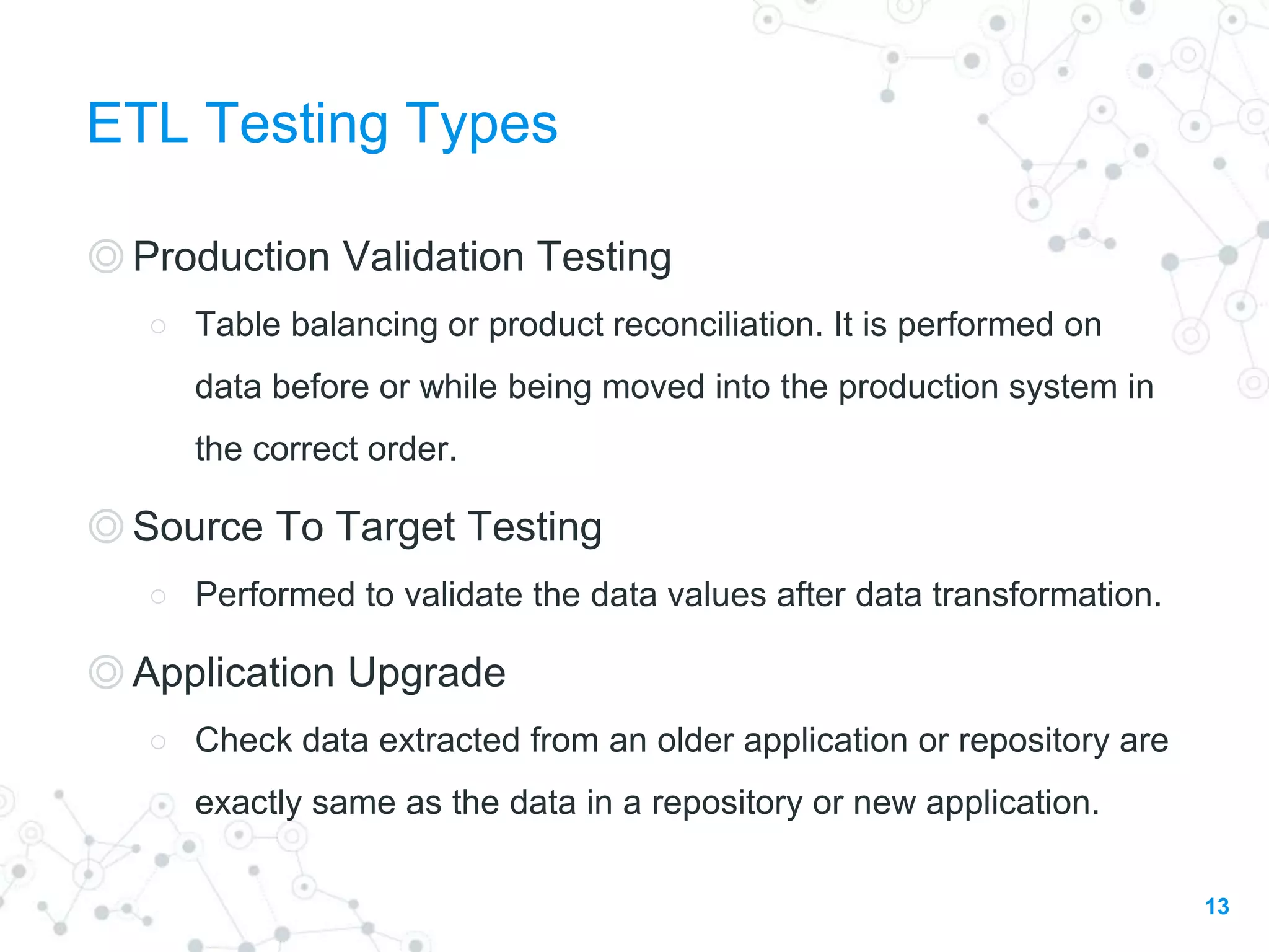 ETL Testing Overview | PPTX