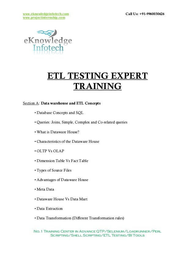etl testing resume