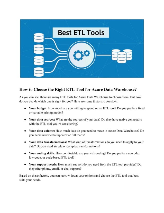 ETL Tools in Azure What They Are and How to Use Them? PDF