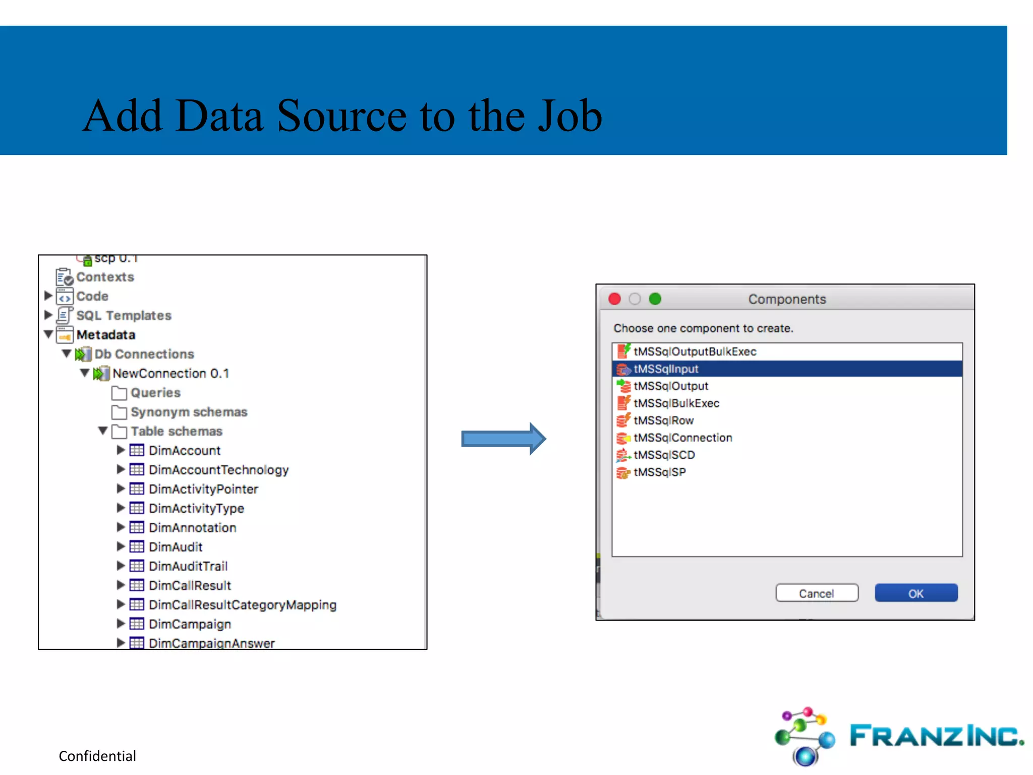 Confidential
Add Data Source to the Job
 
