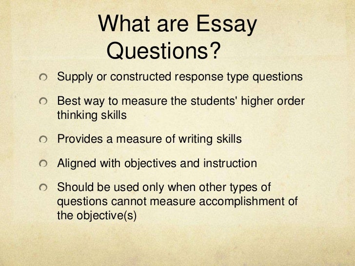 what are the example of essay questions