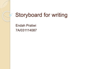 Storyboard for writing
Endah Pratiwi
7A/031114087
 