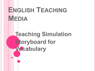ENGLISH TEACHING
MEDIA
Teaching Simulation
Storyboard for
Vocabulary
 