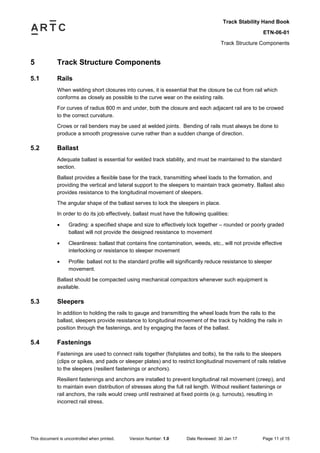Etn 06-01- track stability hand book | PDF