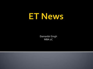 ET News Damanbir Singh MBA 2C 