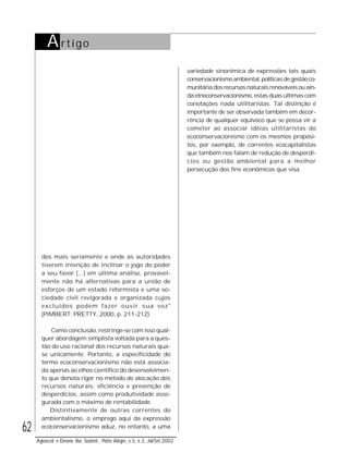 Etnoconservacao como politica de meio ambiente no Brasil | PDF