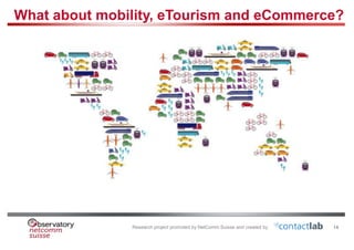 Research project promoted by NetComm Suisse and created by
What about mobility, eTourism and eCommerce?
14
 