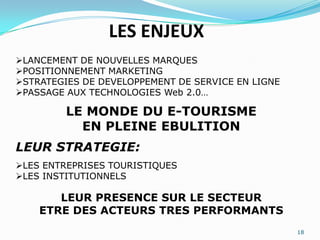 LE E-TOURISME EN BtoB LA DEMOCRATISATION D’INTERNET A ENGENDRE DES MODIFICATIONS DANS LES RELATIONS EN BtoB LES HOTELIERS