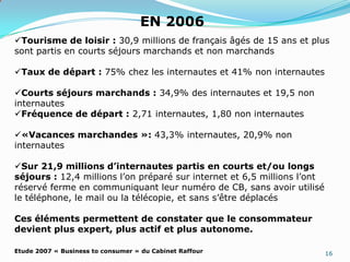 LE MARCHE DU SECTEURLE DEVELOPPEMENT DES NTIC A PROVOQUE LA MODIFICATION DE LA CHAINE DE DISTRIBUTION DU TOURISMELE NOMBRE D’INTERMEDIAIRE A BAISSE AUSSI BIEN DANS LES RELATIONS EN BtoC QU’EN BtoB.Chacun à leur tour, les différents acteurs du tourisme s’investissent dans les NTIC et dans la vente en ligne. Il est en effet inévitable pour une entreprise de l’industrie touristique d’être absente sur le marché du E-tourisme.11