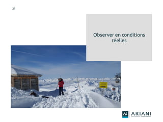 31
Observer en conditions
réelles