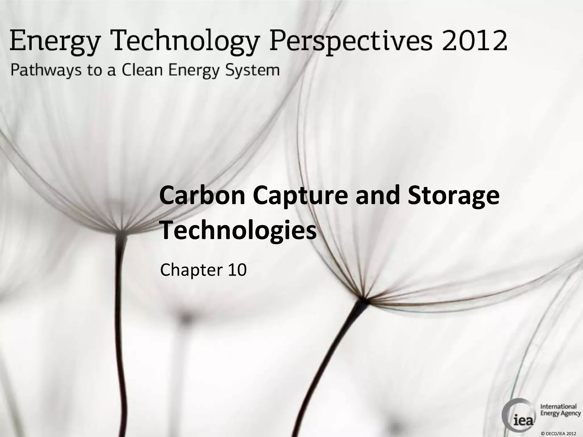 Carbon Capture and Storage
Technologies
Chapter 10




                             © OECD/IEA 2012
 
