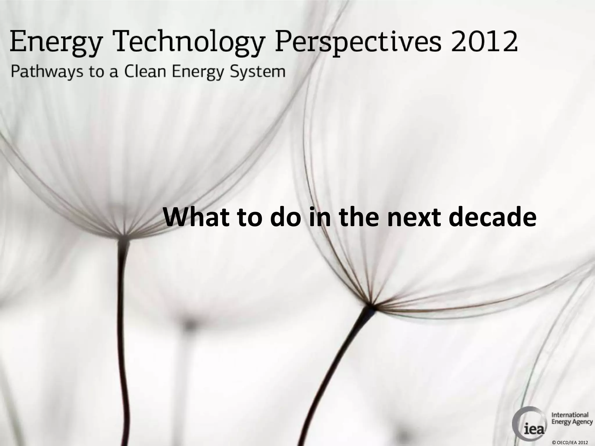 What to do in the next decade




                                © OECD/IEA 2012
 