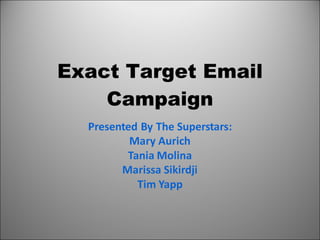 Exact Target Email Campaign 