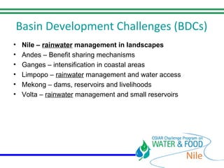 The Nile Basin Development Challenge: A component of  the CGIAR Challenge Program on Water and Food
