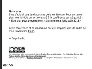 Être bien pour produire bien - Paris Web 2013