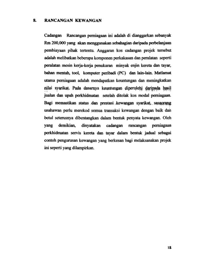Proposal Bengkel Perniagaan Iprotect Automotif Rujukan