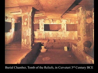 Burial Chamber, Tomb of the Reliefs, in Cerveteri 3rd Century BCE
 