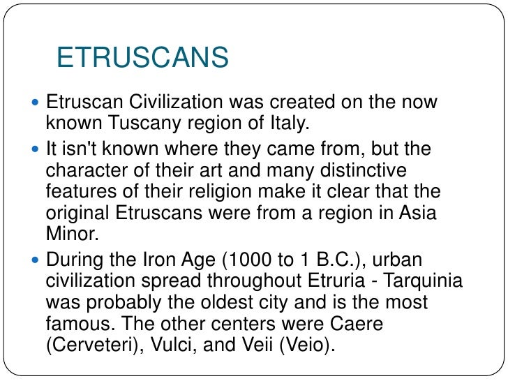 the features of the etruscan civilization Ch 5 early roman civilization and the roman republic search for: 56 etruscan religion learning objective describe some of the key characteristics of the etruscan. the features of the etruscan civilization Ch 5 early roman civilization and the roman republic search for: 56 etruscan religion learning objective describe some of the key characteristics of the etruscan.