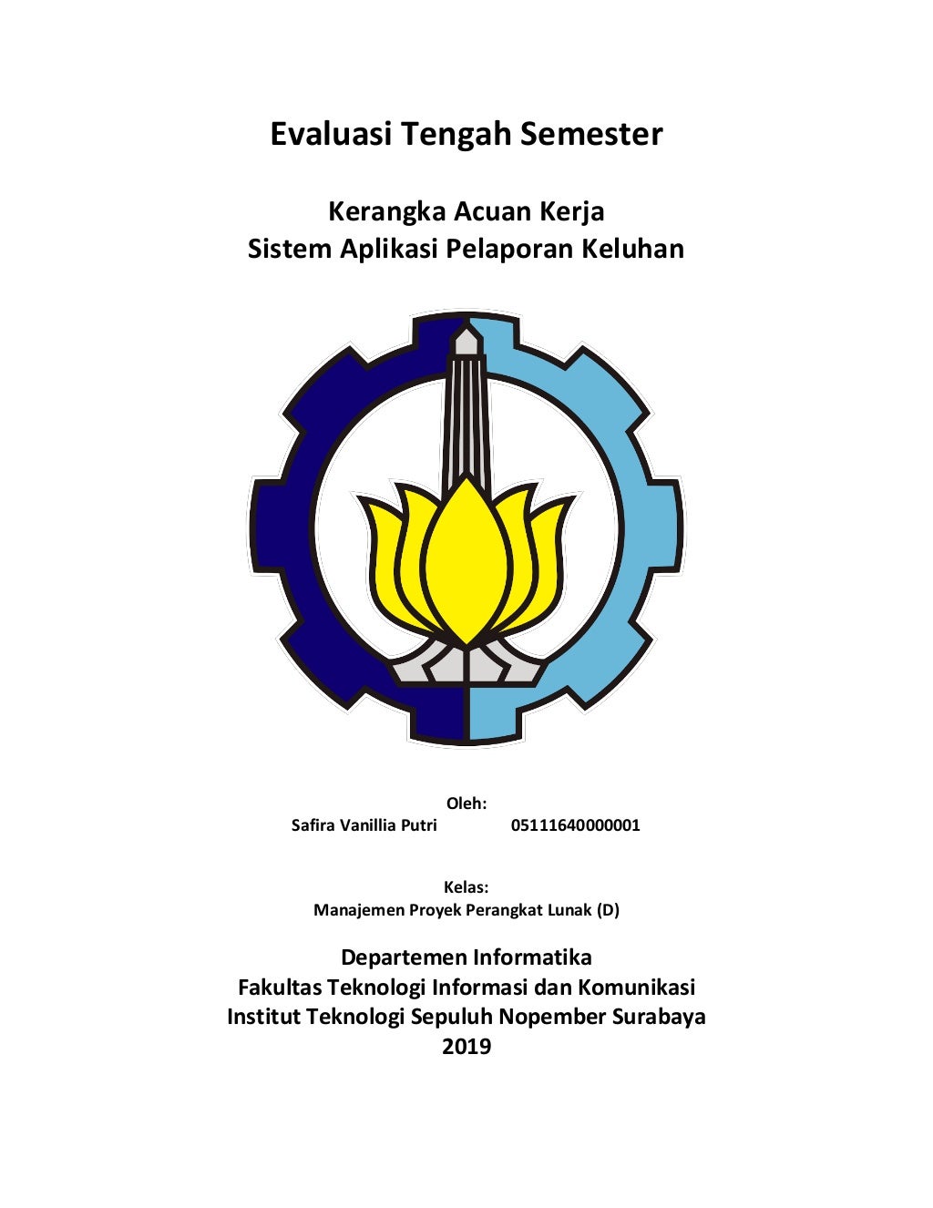 Kerangka Acuan Kerja (KAK) Sistem Aplikasi Pelaporan Keluhan