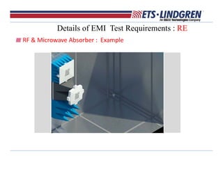 Details of EMI Test Requirements : RE
RF & Microwave Absorber :  Example
 