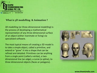 Ets's vision for 3 d modelling & animation | PPTX