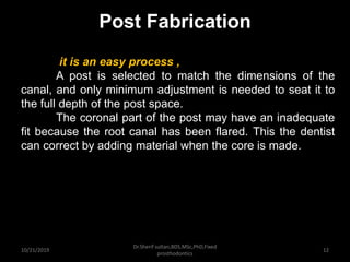 restoration of endodontically treated teeth ready post | PPT