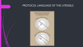 PROTOCOL LANGUAGE OF THE UTENSILS
 