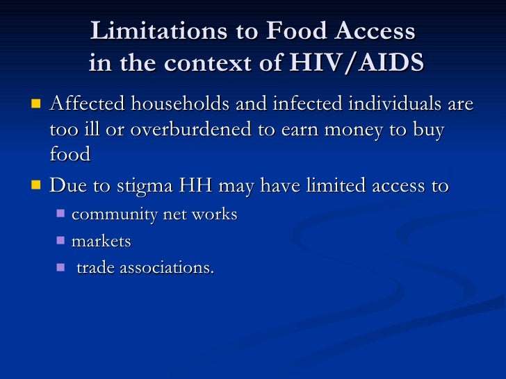 The Interrelationship between Food Security, Nutrition, and HIV Find…