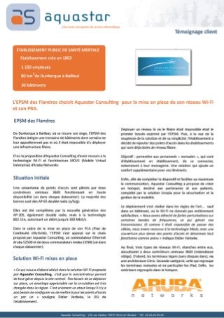 Etude de Cas - EPSM Flandres - Aquastar Consulting