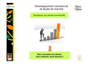 Développement commercial
    et étude de marché

Développer son activité commerciale




     Bien connaître ses clients,
   leurs attentes, leurs besoins !
                                      3
 