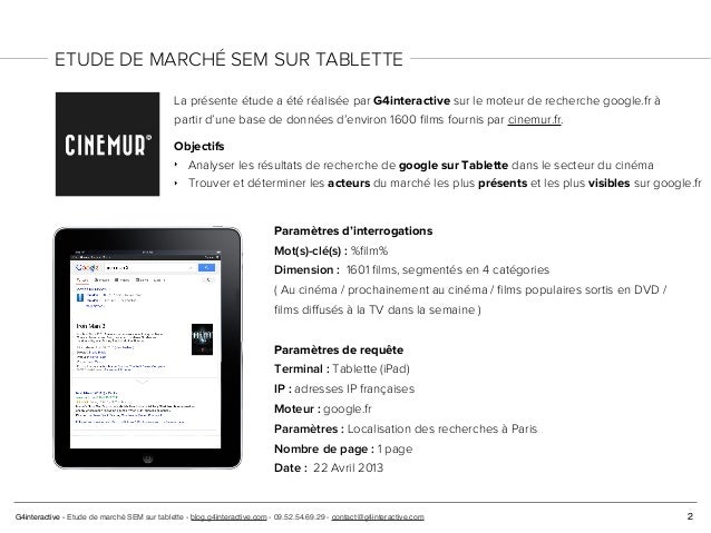 Etude De Marche Seo Dans Le Domaine Du Cinema Ipad