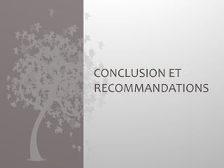 CONCLUSION 
ET 
RECOMMANDATIONS 
 
