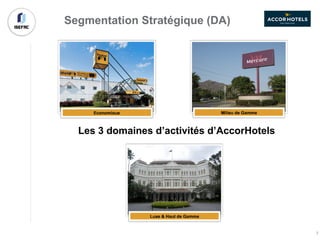 Segmentation Stratégique (DA)
Les 3 domaines d’activités d’AccorHotels
7
 