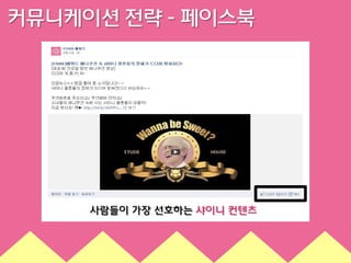 커뮤니케이션 전략 - 페이스북

페이스북에 주로 올라오는 컨텐츠

사람들이 가장 선호하는 샤이니 컨텐츠

 