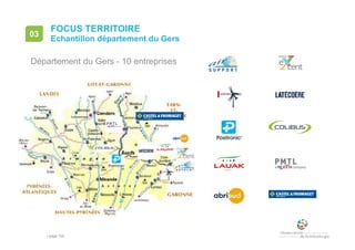 • page 102
FOCUS TERRITOIRE
Echantillon département du Gers
03
Département du Gers - 10 entreprises
 