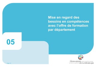 Page 131
Mise en regard des
besoins en compétences
avec l’offre de formation
par département
05
 
