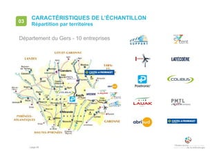 • page 48
CARACTÉRISTIQUES DE L’ÉCHANTILLON
Répartition par territoires
03
Département du Gers - 10 entreprises
 
