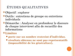 MODE D’ADMINISTRATION
 Traditionnellement
 Face à face (administré par l’enquêteur)
 Inconvénient du coût
 Téléphone (administré par l’enquêteur)
Bonne interactivité mais intrusif et défiance vis-vis des
techniques de vente utilisant les sondages comme première
approche
 Courrier postal (mode auto-administré)
Avec le questionnaire papier et le canal postal, le relationnel
est limité, car il laisse peu de place à l’interactivité
 Désormais : on utilise de plus en plus
Internet comme mode d’administration
d’un questionnaire
 