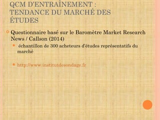 6
L’ÉVALUATION DU COURS
 L'examen terminal est un sujet sous forme de
questions fermées (QCM), d’une durée d’une heure.
 