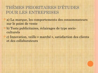 QCM D’ENTRAÎNEMENT :
TENDANCE DU MARCHÉ DES
ÉTUDES
 Questionnaire basé sur le Baromètre Market Research
News / Callson (2015)
 échantillon de 300 acheteurs d’études représentatifs du
marché
 www.institutdesondage.fr
 