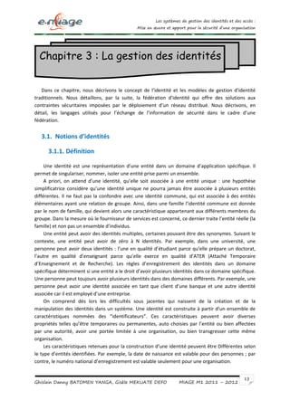 LES SYSTEMES DE GESTION DES IDENTITES ET DES ACCES : MISE EN ŒUVRE ET ...