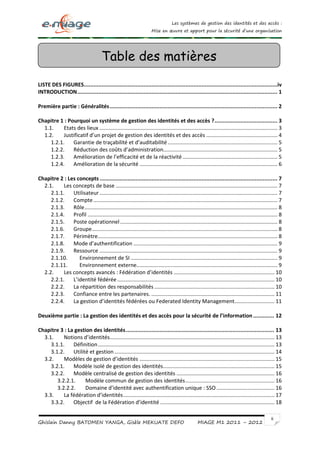 LES SYSTEMES DE GESTION DES IDENTITES ET DES ACCES : MISE EN ŒUVRE ET ...